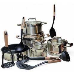 Zestaw Garnków Szlachetnych Stal Nierdzewna 16 Elementów Premium