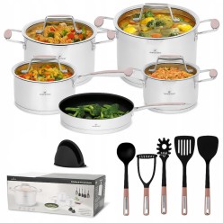 Zestaw Garnków Szlachetnych Stal Nierdzewna 16 Elementów Premium