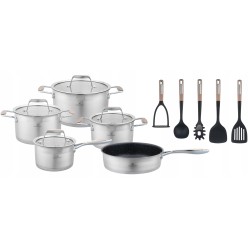 Zestaw Garnków Szlachetnych Stal Nierdzewna 16 Elementów Premium