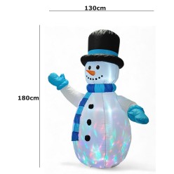 Dmuchany Bałwan LED Podświetlany Dekoracja Świąteczna 180 cm