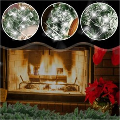 Świąteczna Girlanda Diamentowa Śnieżno Biała Świecąca 100 LED