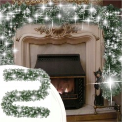 Świąteczna Girlanda Diamentowa Śnieżno Biała Świecąca 100 LED