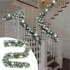 Świąteczna Girlanda Diamentowa Śnieżno Biała Świecąca 100 LED