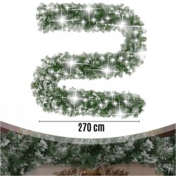 Świąteczna Girlanda Diamentowa Śnieżno Biała Świecąca 100 LED