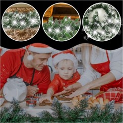 Świąteczna Girlanda Diamentowa Śnieżno Biała Świecąca 100 LED