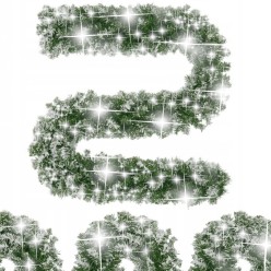 Świąteczna Girlanda Diamentowa Śnieżno Biała Świecąca 100 LED