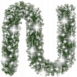 Świąteczna Girlanda Diamentowa Śnieżno Biała Świecąca 100 LED