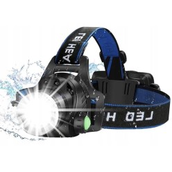 Latarka Czołowa ZOOM LED T6 2X 18650 Rowerowa Czołówka tył/przód