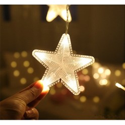 Lampki Choinkowe Kurtyna Girlanda LED Gwiazdki Ciepłe 136 punktów