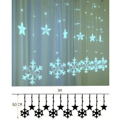 Lampki Choinkowe Kurtyna Girlanda LED Śnieżki Efekt Iskrzenia Zimne