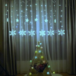 Lampki Choinkowe Kurtyna Girlanda LED Śnieżki Efekt Iskrzenia Zimne