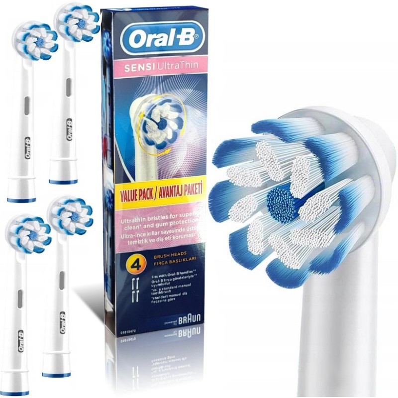 Szczoteczki Końcówki ORAL-B Sensitive Ultra Thin Oryginalna 4szt