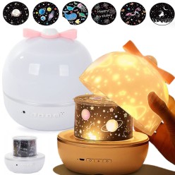 2w1 Projektor Gwiazd Lampka Nocna Różne Wzory Rotacyjna