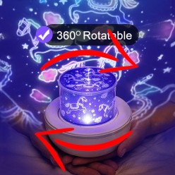 2w1 Projektor Gwiazd Lampka Nocna Różne Wzory Rotacyjna