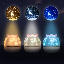 2w1 Projektor Gwiazd Lampka Nocna Różne Wzory Rotacyjna