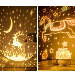 2w1 Projektor Gwiazd Lampka Nocna Różne Wzory Rotacyjna