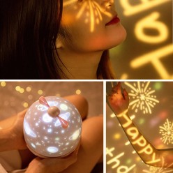 2w1 Projektor Gwiazd Lampka Nocna Różne Wzory Rotacyjna