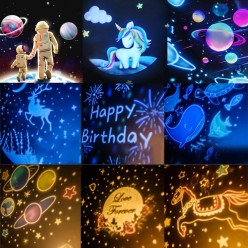 2w1 Projektor Gwiazd Lampka Nocna Różne Wzory Rotacyjna