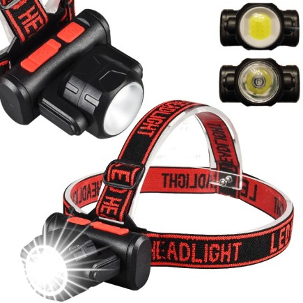 Czołowa Latarka Czołówka LED i COB Obracana Super Mocna