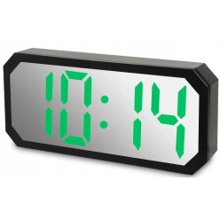 ZEGAR BUDZIK TERMOMETR LUSTRO DUŻE CYFRY 3KOLORY