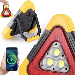 Ostrzegawczy Trójkąt Samochodowy Drogowy z PowerBank i Latarką