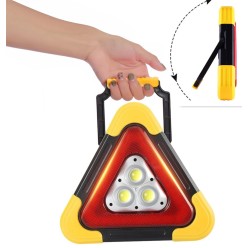 Ostrzegawczy Trójkąt Samochodowy Drogowy z PowerBank i Latarką