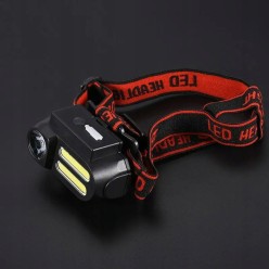 Latarka Czołówka 16 LED COB USB 4 Tryby Taktyczna