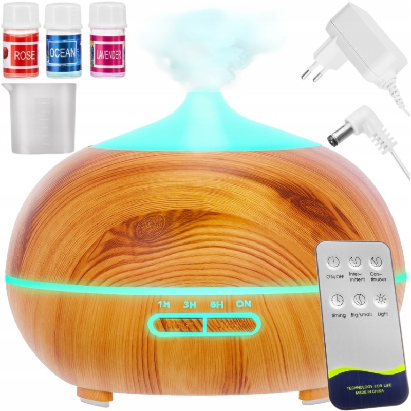 Nawilżacz Powietrza Dyfuzor Zapachowy Aromaterapia - 400ml z olejkami