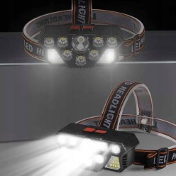 Latarka Czołówka 20 LED COB USB 4 Tryby Taktyczna