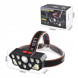 Latarka Czołówka 20 LED COB USB 4 Tryby Taktyczna