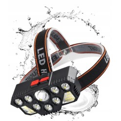 Latarka Czołówka 20 LED COB USB 4 Tryby Taktyczna