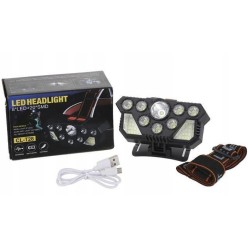 Latarka Czołówka 20 LED COB USB 4 Tryby Taktyczna