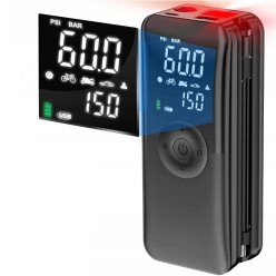 Kompresor i Powerbank Rozmiar XXL Wbudowana Latarka