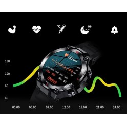 Smartwatch Męski Zegarek z GPS K37 IP68 Krokomierz, Ciśnieniomierz