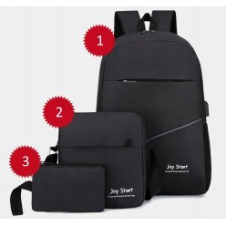 Szkolny Zestaw 3w1 Torba na Pasek Portmonetka Plecak USB