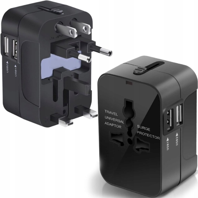 Przejściówka Travel Adapter Gniazdka USA UK EU All in One Ładowarka USB
