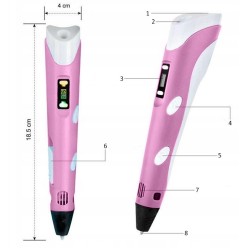 Długopis Drukarka 3D + 120m Filamentów - Różowy