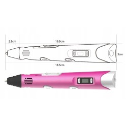 Długopis Drukarka 3D + 120m Filamentów - Różowy