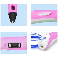 Długopis Drukarka 3D + 120m Filamentów - Różowy