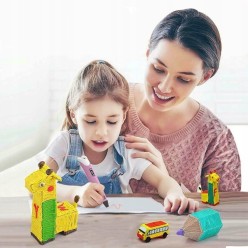 Długopis Drukarka 3D + 120m Filamentów - Różowy