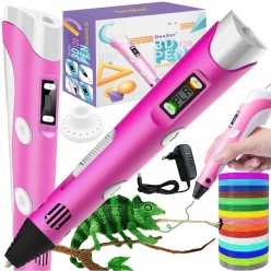 Długopis Drukarka 3D + 120m Filamentów - Różowy