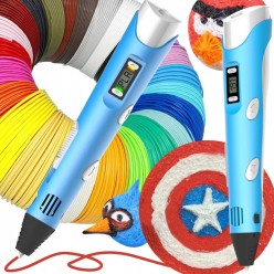 Długopis Drukarka 3D + 100m Filamentów - Niebieski