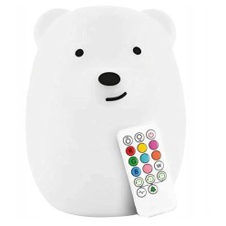 Nocna Lampka Miś Dla Dzieci Wielokolorowa Miękki Silikon RGB