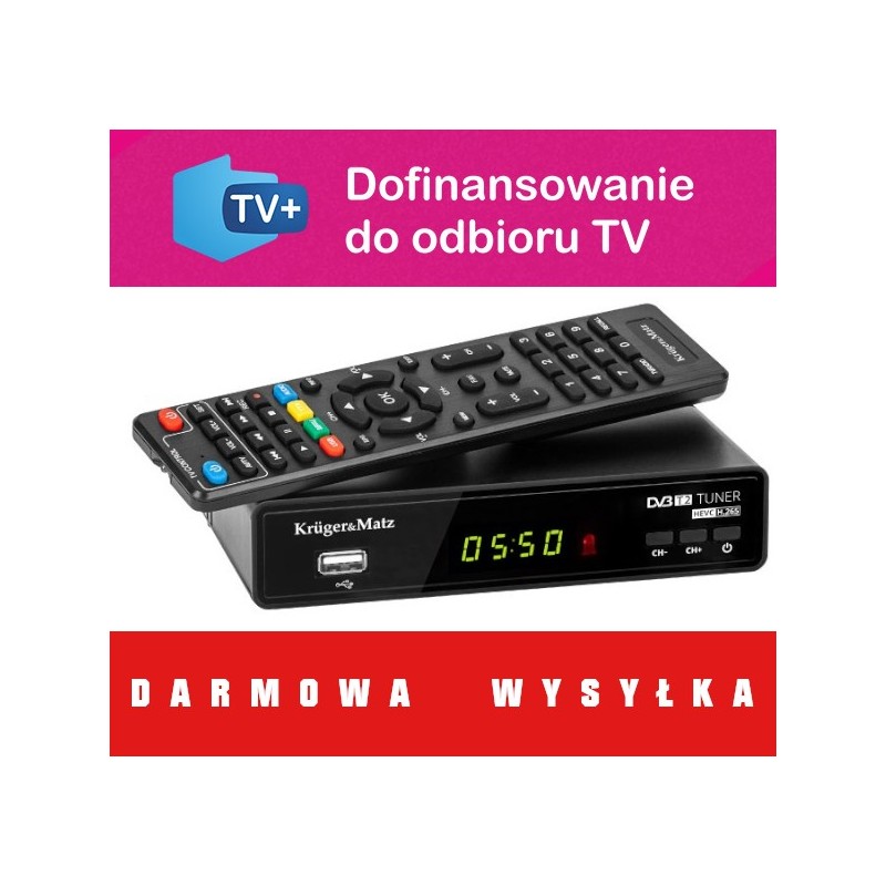 Tuner DVBT2 HEVC KM0550 Kruger&Matz dekoder cyfrowy