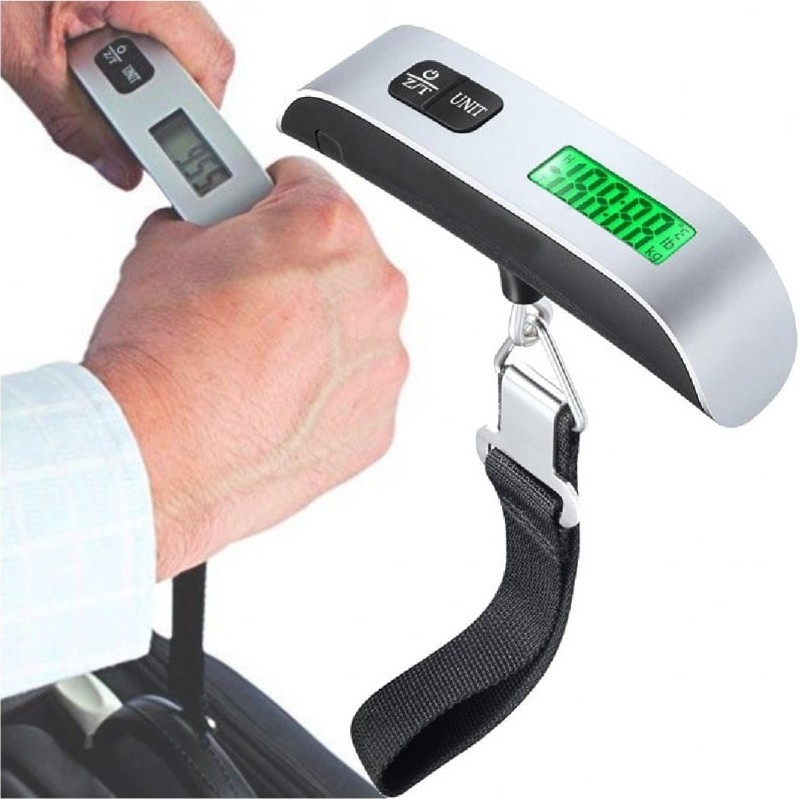 Waga Bagażowa Poręczna z Podświetleniem LCD Termometr 2w1