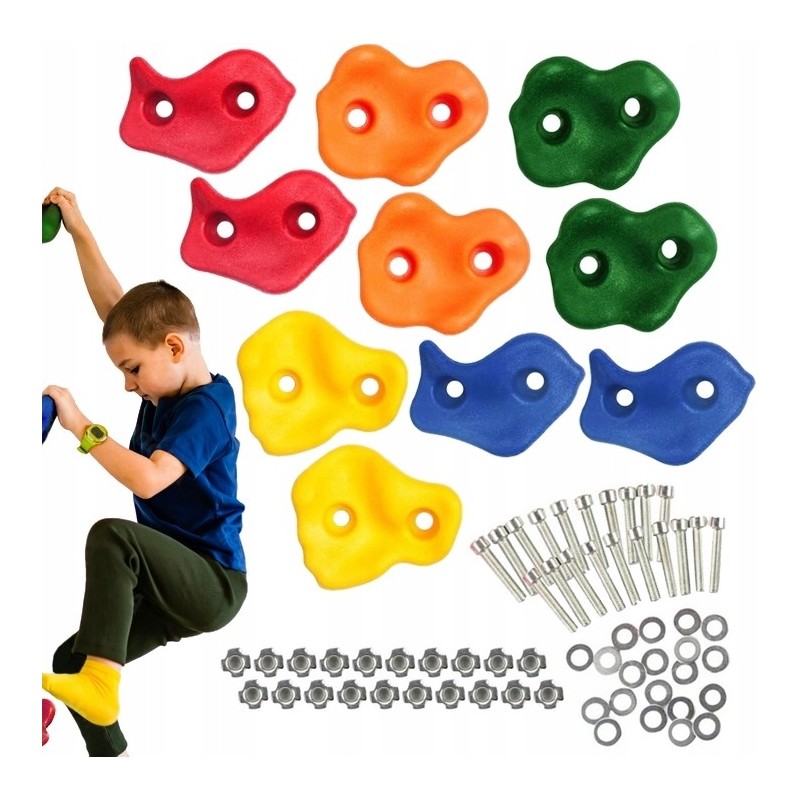 Ścianka Wspinaczkowa Kamienie Wspinaczkowe Skałki Uchwyty 10szt