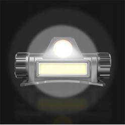 Latarka Czołowa Do Biegania LED COB Dwie Lampy