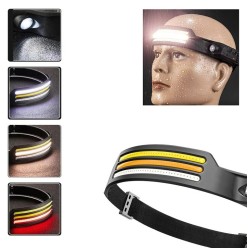 Latarka Czołowa Opaska COB Sensor Ruchu Elastyczna