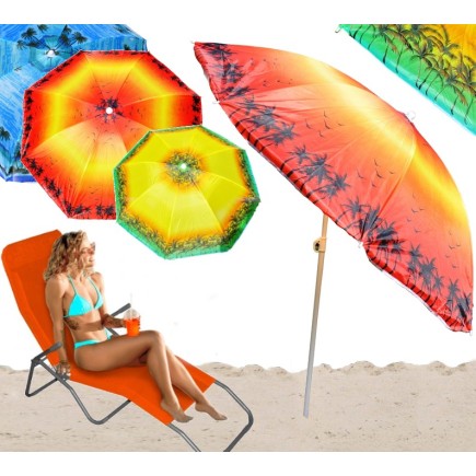 XXL PARASOL PLAŻOWY WAKACYJNY TROPIKALNY SKŁADANY