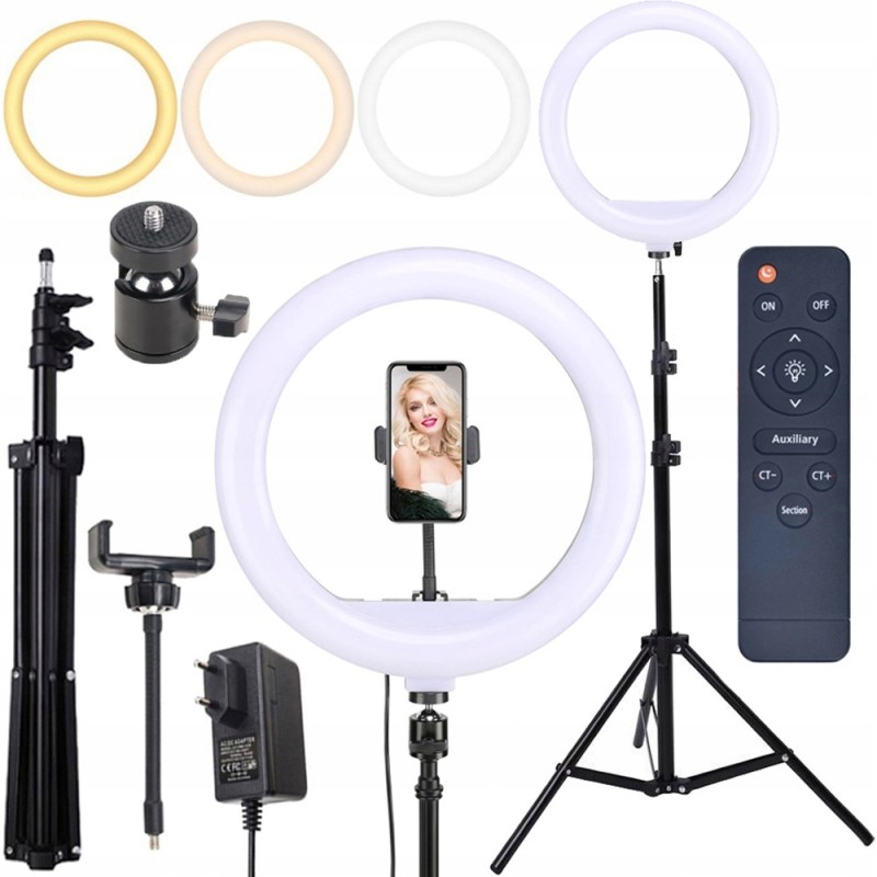 Lampa Pierścieniowa Ring LED 30cm 230V  2 Barwy Zółta/Biała 30W